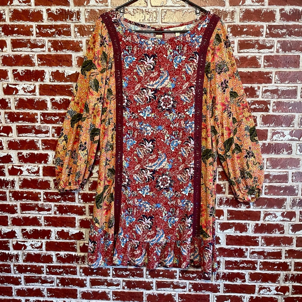 Matilda Jane Lovely Menagerie Boho Floral shift Dress. Medium